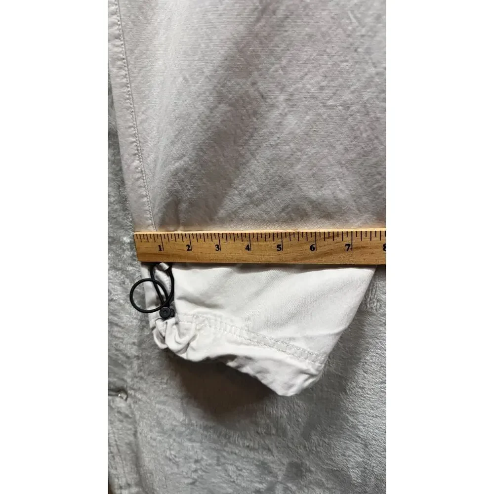 Nike Pant Men Sz L Tan Beige Cargo Joggers Utility Drawstring Elastic Waist Logo